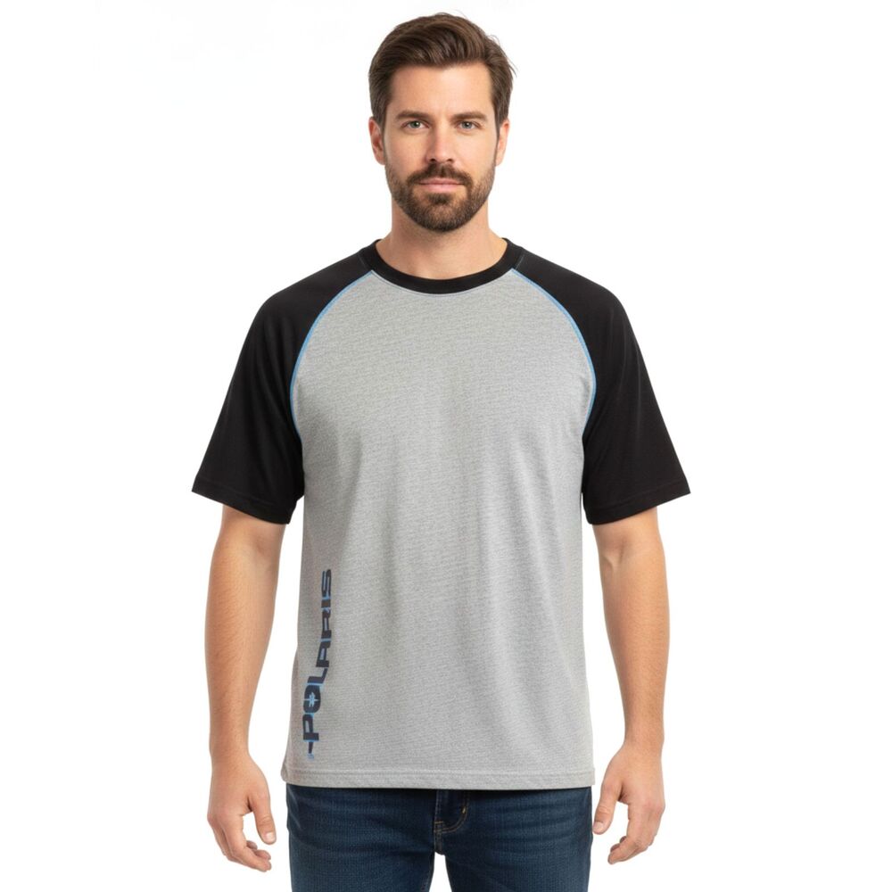 Polaris Gray and Black T-Shirt Retro Graphic Tee ATV UTV Outdoor Mens Large